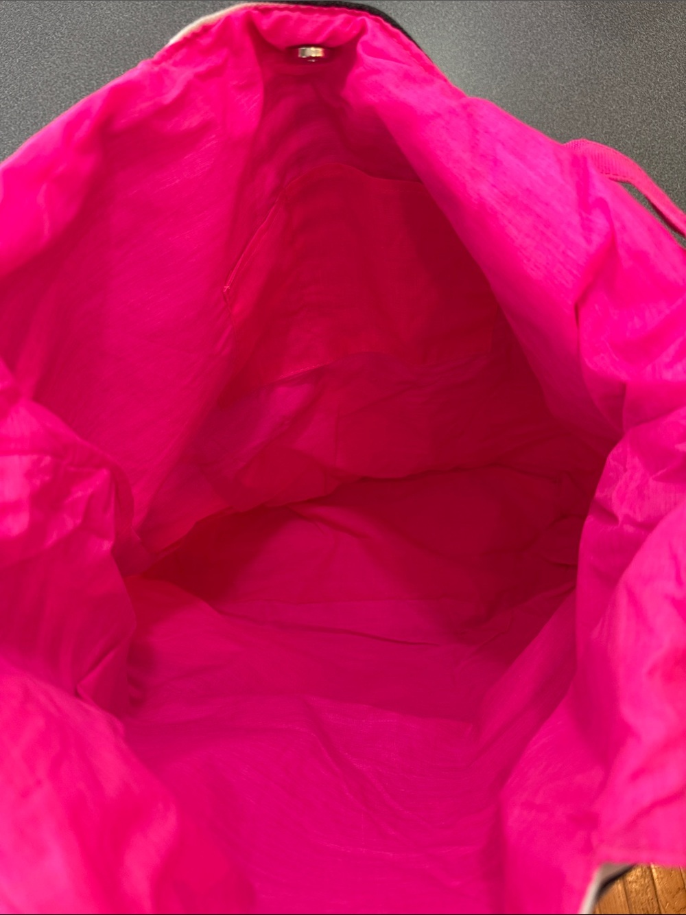 Victoria's Secret Black & White Striped Tote with Hot Pink Base and Handles - Picture 5 of 5